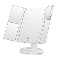 Espejo de tocador iluminado con 24 luces LED, boton táctil y aumento de 2X/3X/10X, dos modos de fuente de alimentación, espejo de maquillaje - details 5