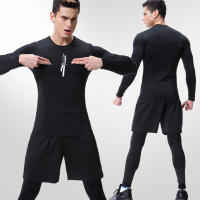 Camiseta De Compresión Con Manga Larga Para Hombres Quick Dry Tops Deportivos Para Gimnasio Running Guardia Contra Arrugas - details 7