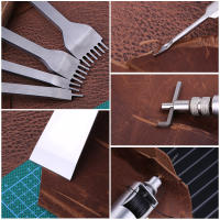 Kit De Herramientas Para Manualidades En Cuero Profesional Set De Reparación Y Costura Manual Con Puntas Y Grabador Para Trabajo De Grabado Y Sujeción - details 5