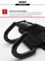 AOLIKES Guantes De Levantamiento De Peso Con Gancho Para Mano Y Muñeca 1 Paquete De Entrenamiento De Fuerza En Gimnasio Y Fitness Soporte De Elevación - details 3