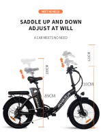 Bicicleta Eléctrica Plegable AVAKA BZ20 Plus 20 pulgadas 48V18.2Ah - Motor 500W-Brake de Disco Doble - Rueda Grasa 3,0 "-Bathería Extraible-Pantalla LCD - details 16