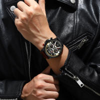 Reloj Curren 8329 Para Hombre Cuero Quadruple Mano Cronógrafo Fecha Resistente Al Agua Moda Casual Lujo Relogio Masculino - details 14