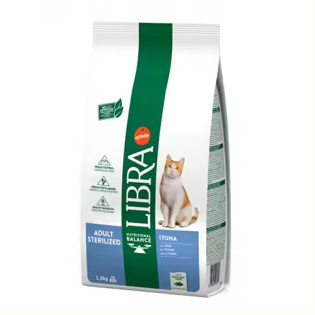 LIBRA Libra Affinity Pienso para Gatos Esterilizados con Atún - Control de Peso y Mantenimiento de Dientes y Huesos - 1