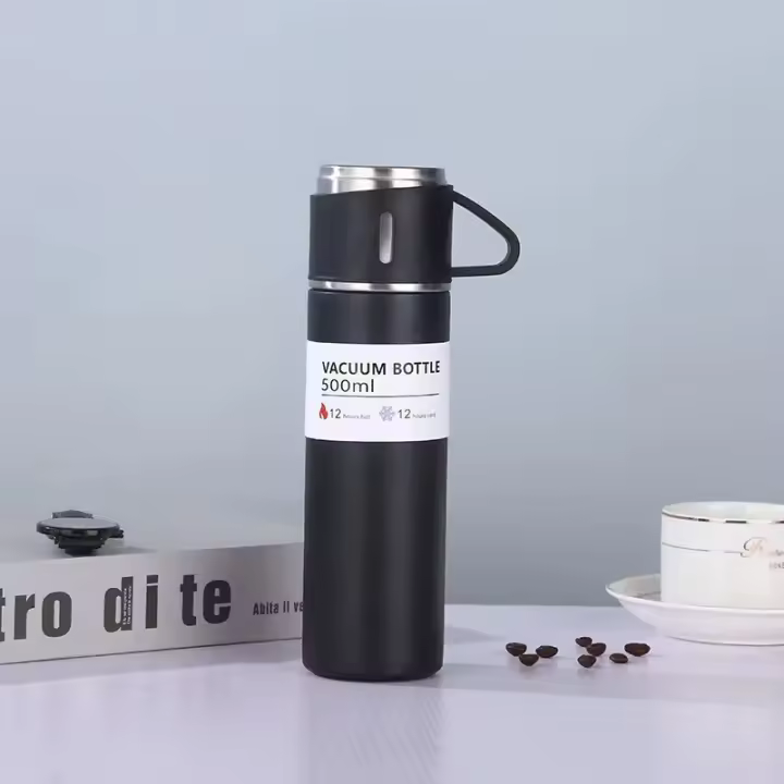 Botella Termo Aislamiento De Acero Inoxidable 500ML Set De Gift Estilo Negocios Para Oficina Taza De Café Portátil Frascos Carafás - 1