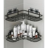Estante De Esquina Para Baño Sin Necesidad De Perforación Incluye 2 Ganchos Organizador De Cosméticos Y Shampoo - details 0