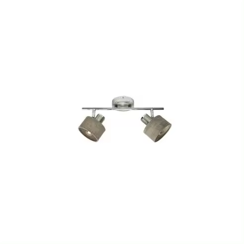 FABRILAMP Regleta Nando 2xe14 Cromo-niquel/madera Gris Focos Orientables 16x36,5x10 Cm - Diseño Moderno - 1