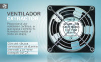 nestQ Ventilador Rodamiento de Bolas 220 240 AC 120mmx120mmx38mm Extractor de Humo, Olores, Humedad, Calor Para Racks Baño Cocina Garaje Armario Ascensor Ventilador de Techo y Pared – Silencioso. - details 1