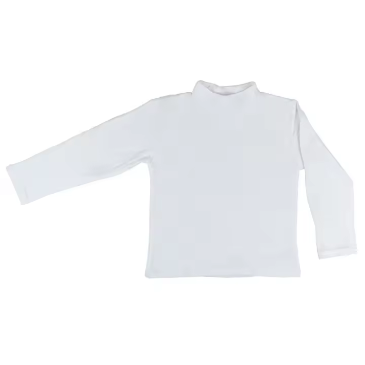 Mediawavestore VKA30 Camiseta Niña Cuello Alto Felpa Interior Manga Larga - 1