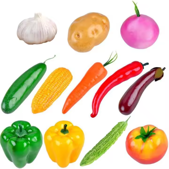 12PCS Frutas Y Verduras Artificiales Realistas Decoración Para Casa Y Cocina Modelo De Alimentos Jardín De Cocina Adorno - 1
