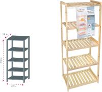 Estantería Natura 5 Baldas Alistonadas, Madera Pino Estanteria Madera  Mueble Estanteria 3/4/5 Alturas - Diseñada en una práctica estructura de tres alturas para poder organizar el espacio cómodamente - details 4