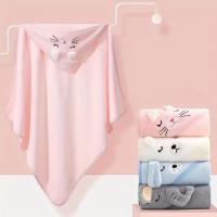 Toalla de baño de lana de Coral para bebé, albornoz, camisón, edredón envuelto, absorbente, rápido, suave, Unisex, 1 pieza - details 5