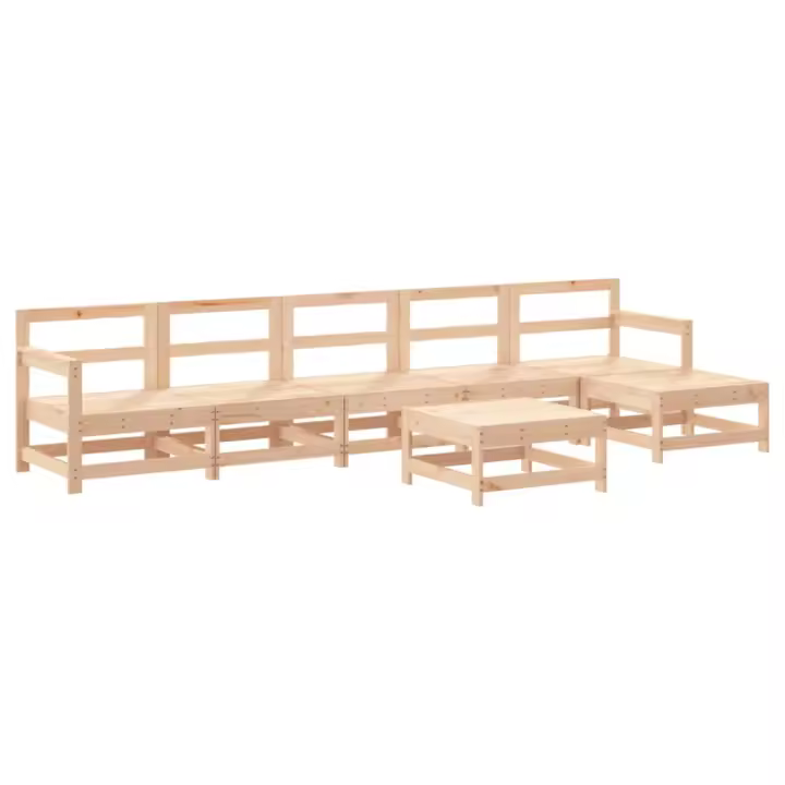 vidaXL Juego de muebles de jardín 7 piezas madera maciza de pino - 1