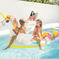 Unicornio hinchable piscina niños INTEX, flotador 198x140x97 cm, asas sujeción, doble cámara aire, parche incluido, juguete acuático verano, uso individual 1 niño, carga máxima 40 kg, a partir 3 años, original colorido, diversión agua exterior - details 1