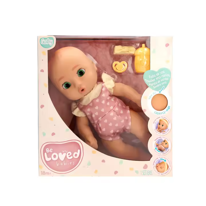Be Loved Babies Gaby, Muñeca Bebé Realista, Tiene una Textura de Piel Suave e Incluye un Chupete y un Biberón, Juguete Regalo para Niñas y Niños de 18+ Meses - 1