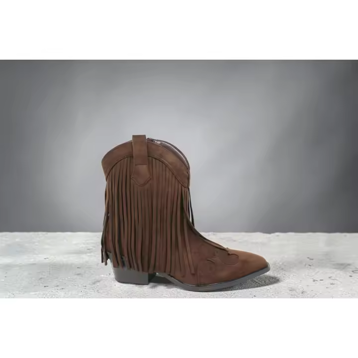 Botas Cowboy con Flecos - Disponibles en Camel, Marrón Chocolate y taupe ref: 20191 - 1