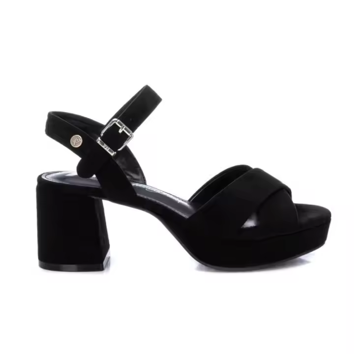 XTI 142359 Sandalias con tacón de mujer en negro de piel vegana - 1