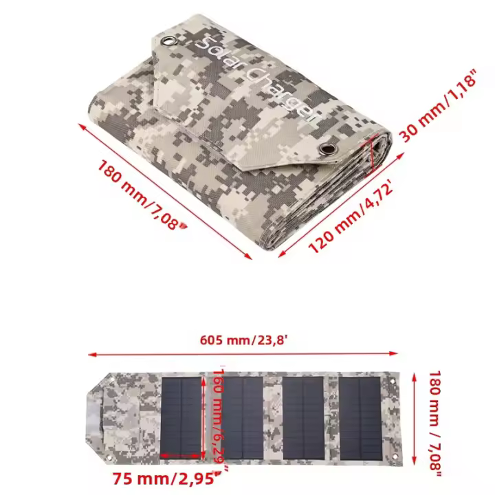 Cargador De Batería Solar Plegable De 100W Panel Solar Plegable 6-Fold USB 5V Bolsa Solar Para Teléfono Camping Emergencia - 1