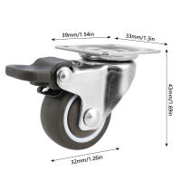 4Pc Rodillos Giratorios Silenciosos Para Muebles Caster Rotativo De Goma Con Freno De Seguridad Para Mesa Silla Sofá - details 5