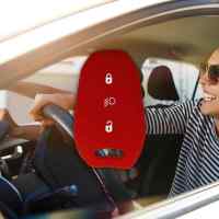 Banner - Funda silicona mando llave de coche 3 botones compatible con Peugeot Rojo