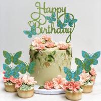 Topper De Pasteles De Mariposa Con Lentejuelas Para Cumpleaños De Princesa Decoración De Fiesta De Boda Para Niñas - details 10