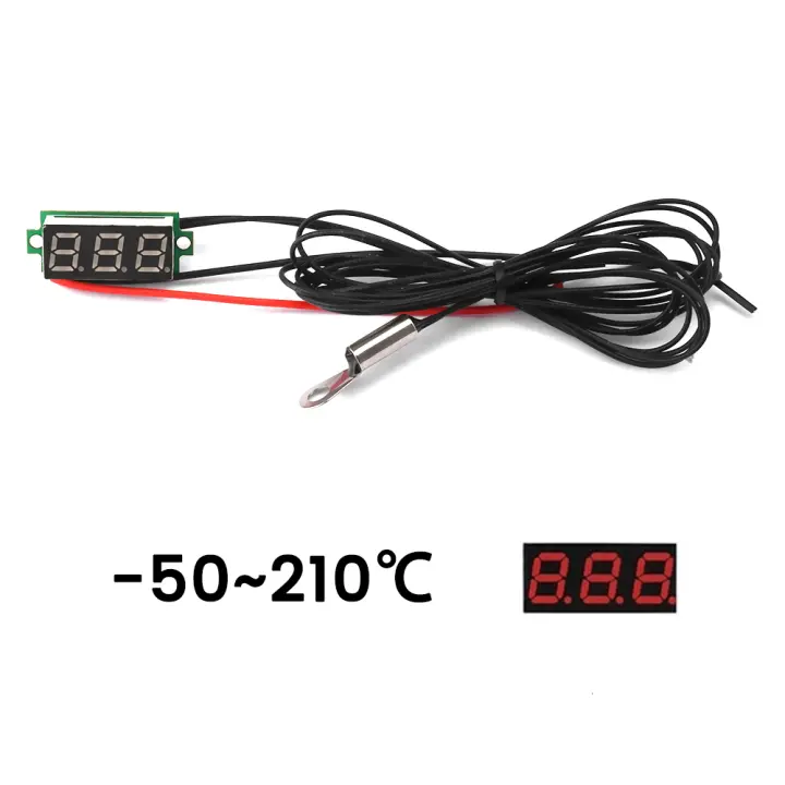 Termómetro Digital LED 0.28'' Probing NTC Impermeable Con Sensor De 100K Medición De -50~210 °C/-58~410°F DC4~28V Pantalla LED - 1