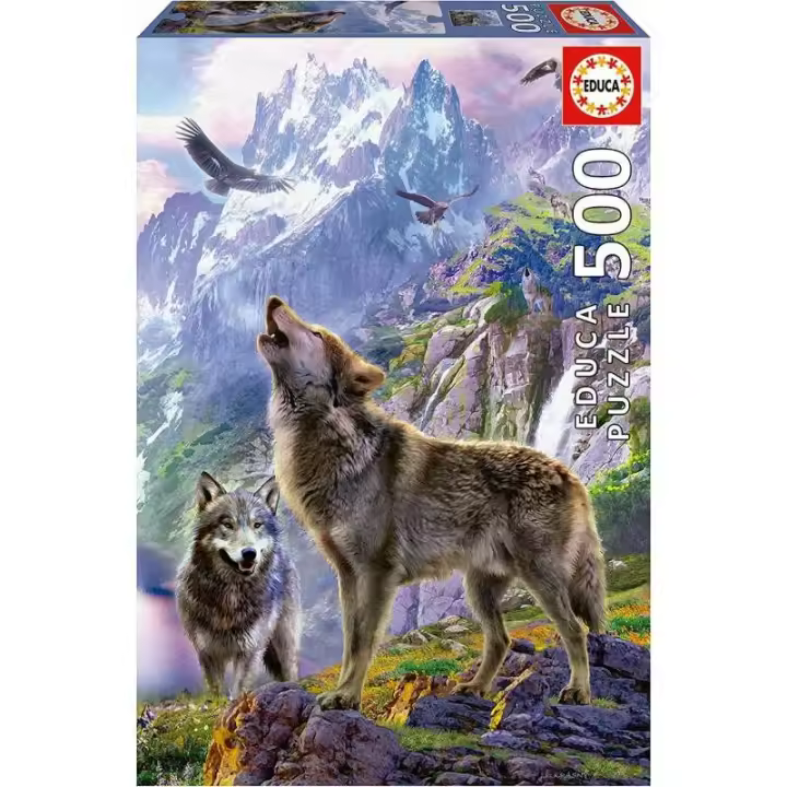 PUZZLE 500 PIEZAS LOBOS EN LAS ROCAS DE EDUCA - 1