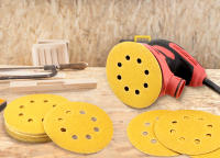 Papel De Lija Amarillo De 125mm 8 Agujeros Para Discos De Pulido De Metal Y Madera Herramienta Abrasiva Para Talleres Y Bricolaje - details 0