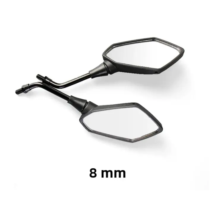 Par De Espejos Retrovisores Universales Para Motocicleta Scooter E-Bike Convexos De 8mm Y 10mm Accesorios De Lado Para Electromóviles - 1