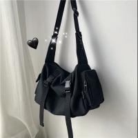 Bolso Bandolera Grande Capacidad De Almacenamiento Para Mujer Y Hombre Estilo Retro Japonés Azul Oscuro Con Diseño De Cruz - details 3