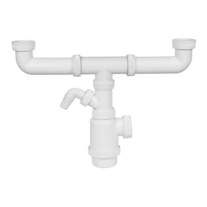MIRTAK Sifón Doble de Botella Extensible con Toma de Lavavajillas - MIRTAK - 01596 Sifones Accesorios y Complementos Fontanería y Griferia  Sifon WC - 1