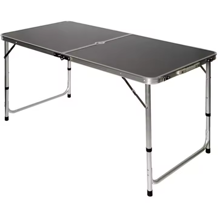 Mesa para Acampada 120x60x70cm de Aluminio Plegable portátil como si Fuera un maletín Altura Regulable para pícnic Camping Gris Oscuro - 1