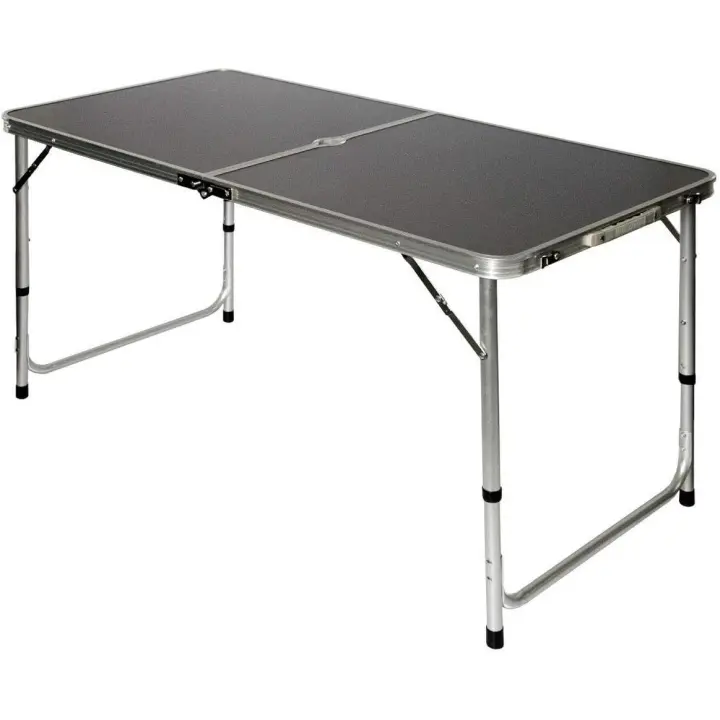 Mesa para Acampada 120x60x70cm de Aluminio Plegable portátil como si Fuera un maletín Altura Regulable para pícnic Camping Gris Oscuro - 1
