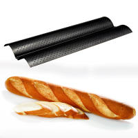Horno Nonstick Para Panadería Molde De Baguette Ondulado Placa De Hornear De Acero Inoxidable Con 2/3/4 Ranuras Herramienta De Pastelería - details 13