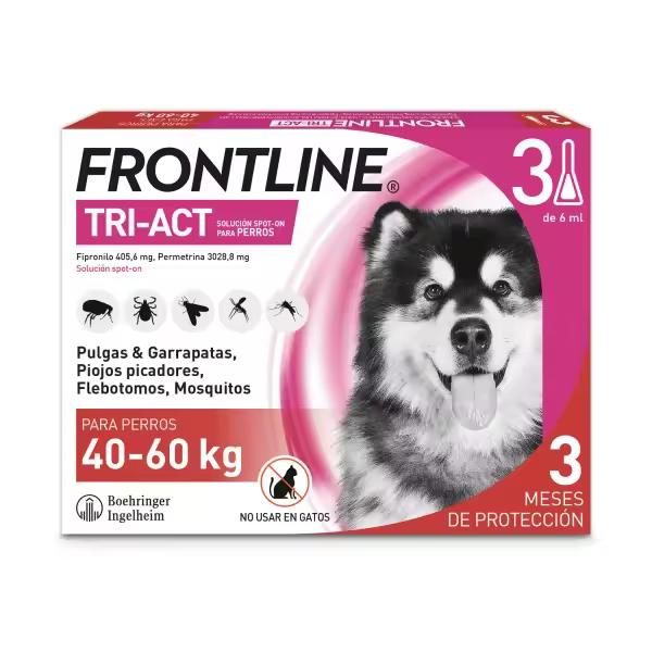 Pipetas para Perros Tri-Act  FRONTLINE  40-60kg  3 pipetas - 1