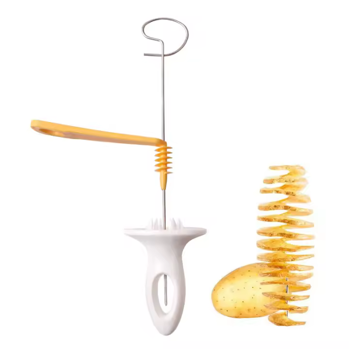 LMETJMA Cortador De Patatas En Torbellino Espiralizador De Verduras Para Chips Con 4 Palillos Eco-amigable Acero Inoxidable JT99 - 1