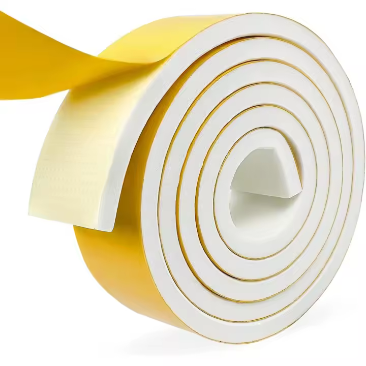 Self Adhesive Foam Tape, 20 mm(W) x 10 mm(D) Foam Strip Seal for Windows Doors White Weatherstriping Soundproofing Impact Resistant Tape 2 Rolls Each 2 m Long - 1