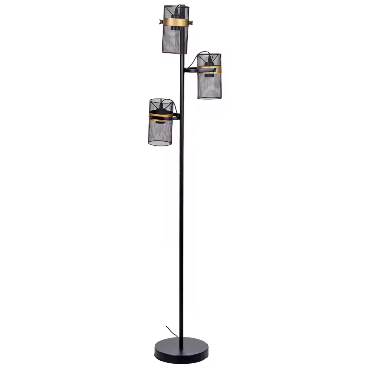 Lámpara de pie de metal negro con 3 focos 32x32x161h cm - 1