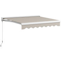 Outsunny Toldo Retráctil Eléctrico o Manual 250x200 cm Toldo Portátil Toldo para Balcón con Mando a Distancia Manivela Manual y Marco de Aluminio para Ventana Puerta Terraza Patio Crema - details 0