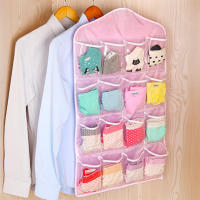 Organizador De Ropa En Estante De Pared 16 Compartimentos Almacenamiento De Ropa De Tela Malla Con Bolsillos Transparentes Para Armario Colgante - details 7