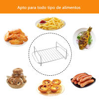 Juego de accesorios para freidora de aire, accesorio multifuncional para baño maría, con parrilla de doble capa de acero inoxidable de 7,9*5,3 pulgadas y rejilla para vapor, adecuado para uso doméstico - details 1