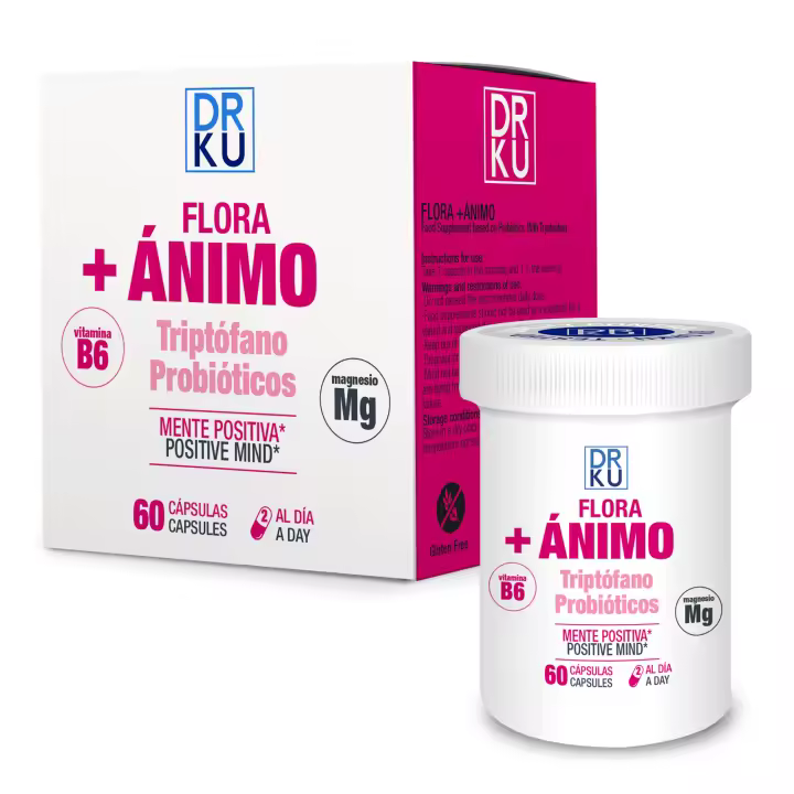 POWERGYM  Probiótico Flora Animo 60 cápsulas Vegetales – Estado de ánimo positivo – Relajación + bienestar físico y mental – Sin Gluten, Sin proteína de soja, sin leche o sus derivados (incluida lactosa) - 1