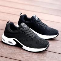 Zapatillas De Correr Para Mujer Transpirables De Malla Zapatos Deportivos Casuales Con Cordones Plataforma Aumenta Altura Para Caminar Al Aire Libre - details 8