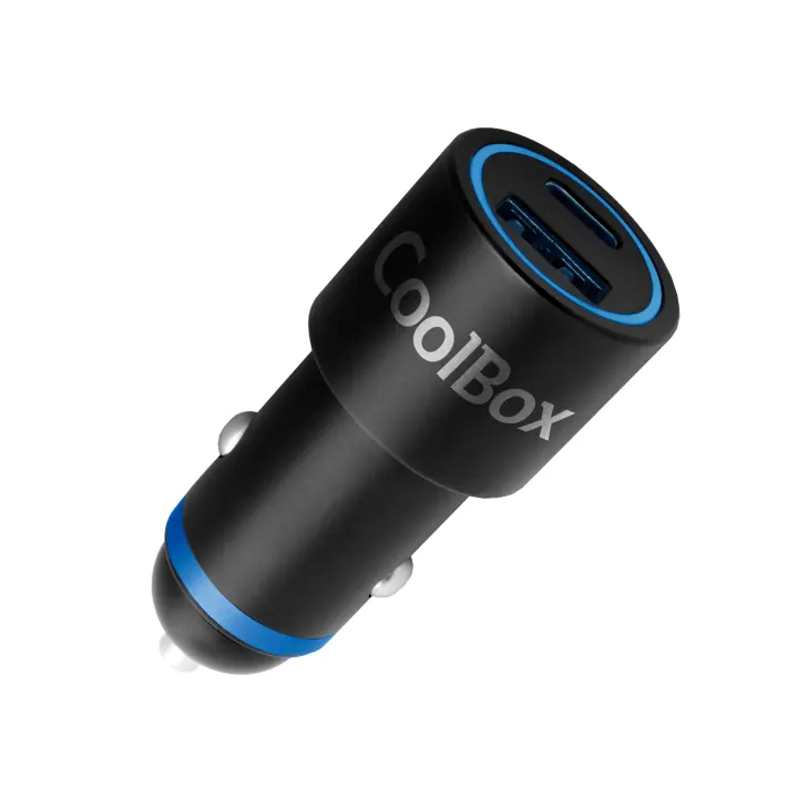 Cargador para coche USB a Tipo C de 48W. Compatible con 12V y 24V. Negro - 1