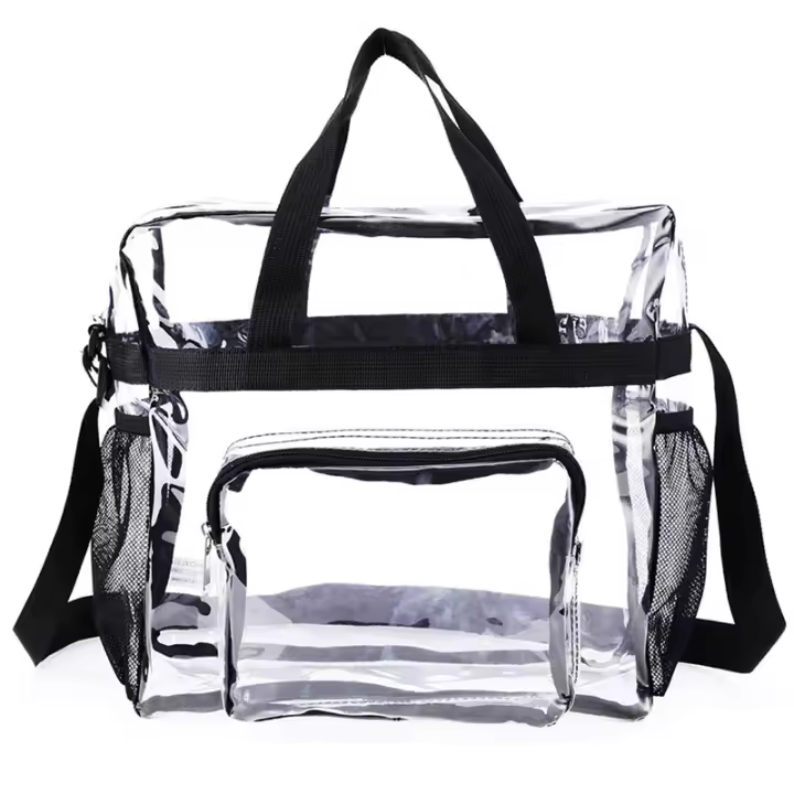 Bolso De Hombro Portátil Para Mujer Transparente De PVC Gran Capacidad Bolsa De Mano Cruzada Estilo Satchel Bolsa De Compras - 1