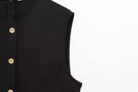 Vestido Midi Elegante De Verano Para Mujer TRAFZA Sin Mangas Con Cinturón Y Abertura En La Frontera Estilo Slim Cierre De Cremallera En La Espalda - details 4