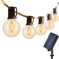 Guirnalda Solar Exterior G40 40LEDs Impermeable Para Bodas Y Fiestas Decoración De Jardín Cumpleaños Iluminación De Atrio Patio Té - details 5