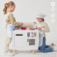 Teamson - Cocinita de madera para niños y niñas, diseño retro, mide 55x30x63 cm, ideal para juegos de rol, cocina infantil de juguete con detalles realistas, fabricada en materiales duraderos, recomendada para mayores de 3 años - details 1