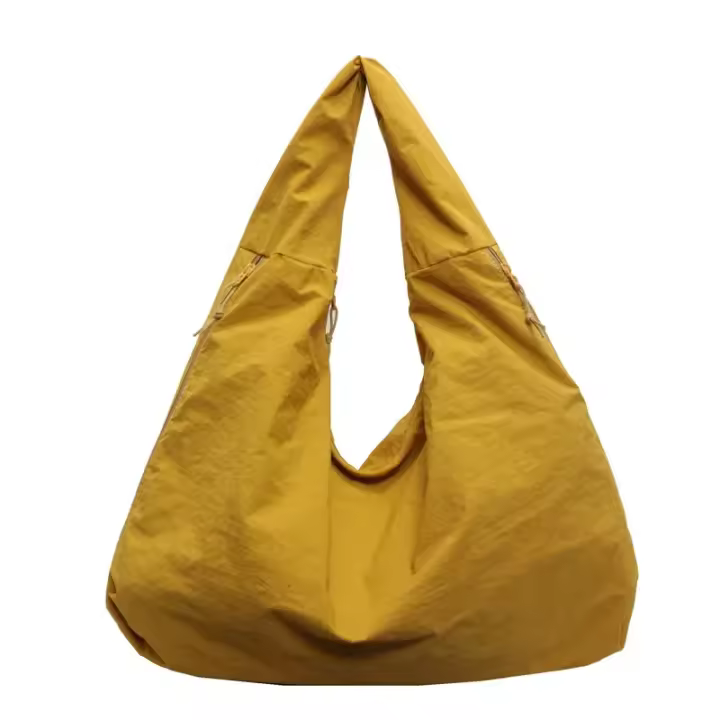 Bolso De Hombro Casual De Nylon Para Mujer Con Compartment Interior Bolsa De Compras Con Cierre De Cremallera Color Sólido Estilo Versátil - 1