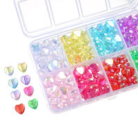280pcs/Box De Cuentas De Corazón Colores Variados Para Creación De Joyas DIY Pulseras Collares Material Acrílico Irregular - details 3