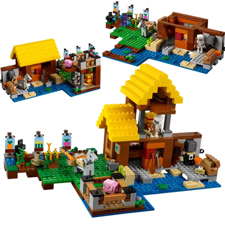 Conjuntos De Bloques Compatible MOC MC My World Serie La Granja Casita Juguetes Para Niños Regalo Bloques De Construcción Pequeños Para Edad 6-12 Años Material ABS Sin Batería Producido En China - 1